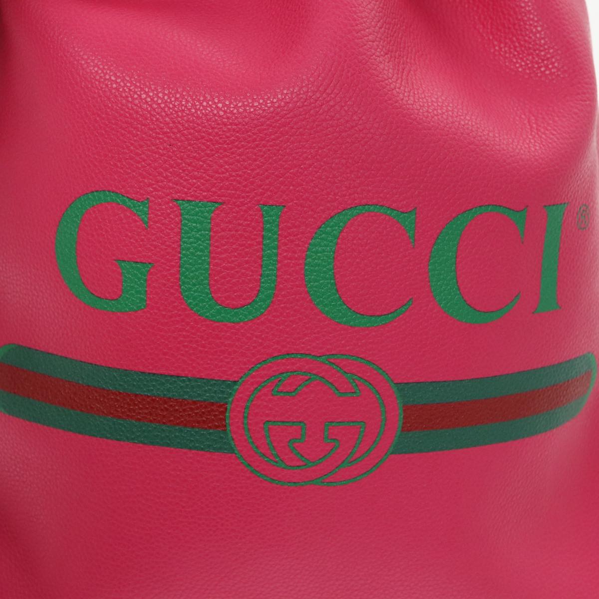 Gucci Drawstring Pink Leather Backpack Bag