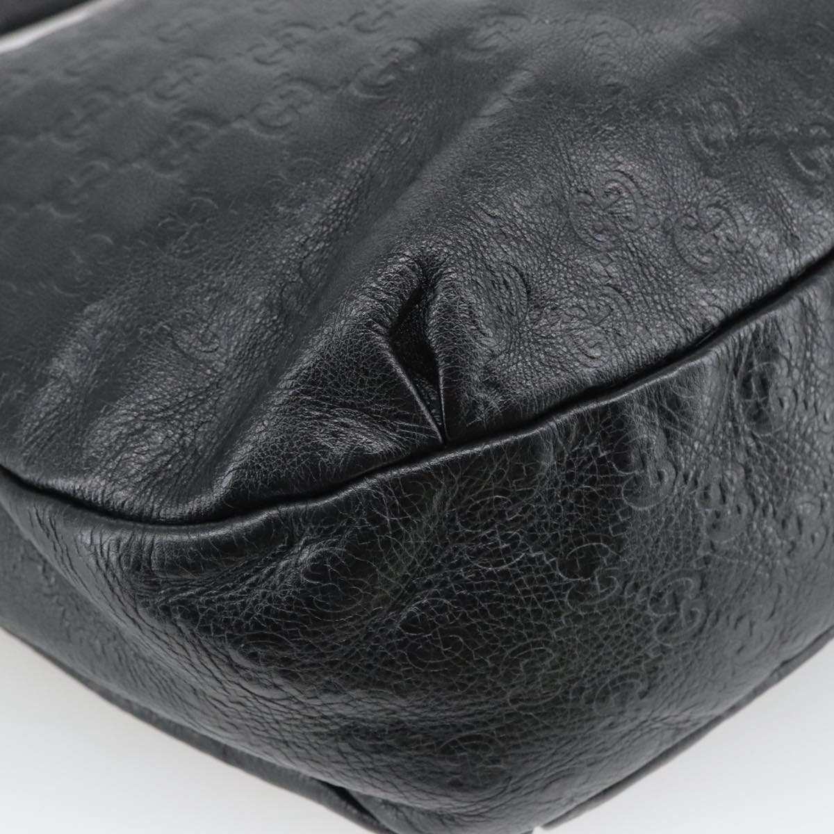 Gucci Guccissima Black Leather Shoulder Bag