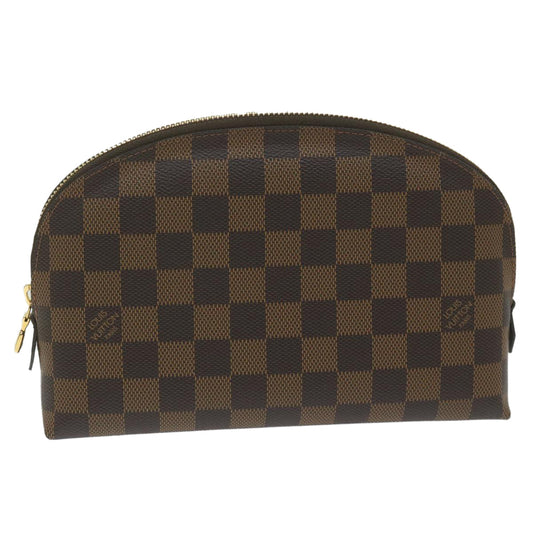 Louis Vuitton Cosmetic Pouch Brown Canvas Clutch Bag