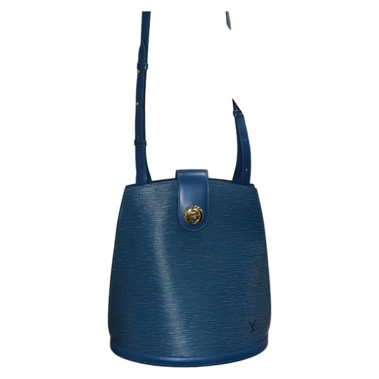 Louis Vuitton Cluny Blue Leather Shoulder Bag