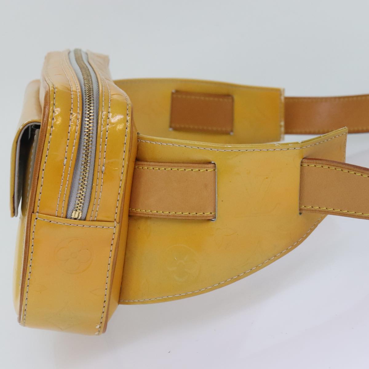 Louis Vuitton Fulton Beige Patent Leather Shoulder Bag