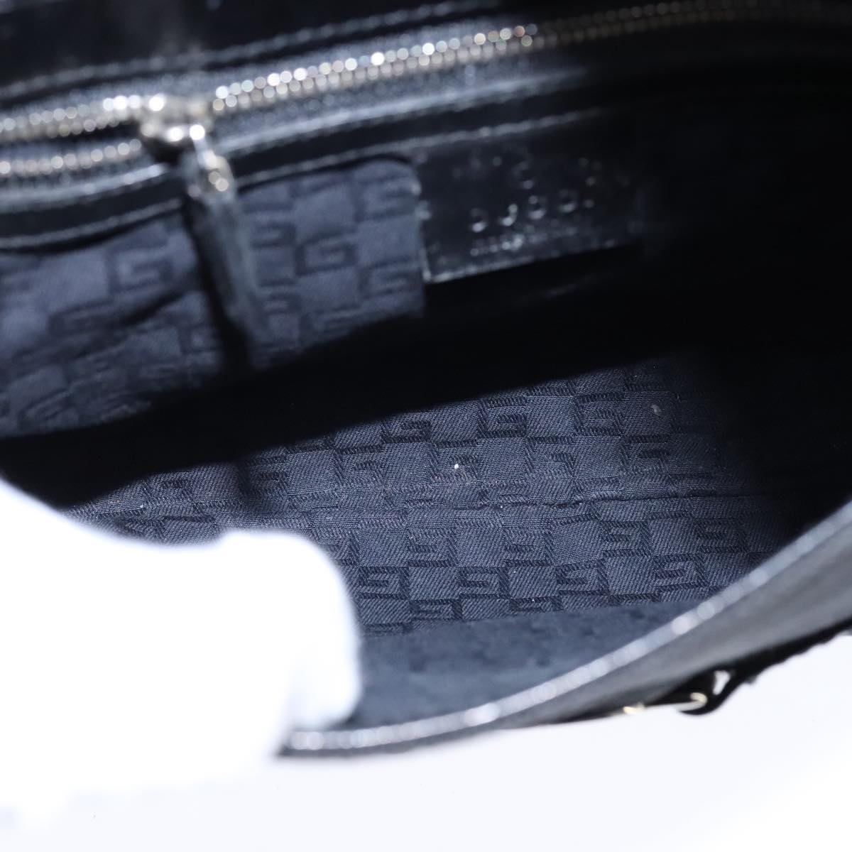 Gucci Interlocking G Black Canvas Shoulder Bag