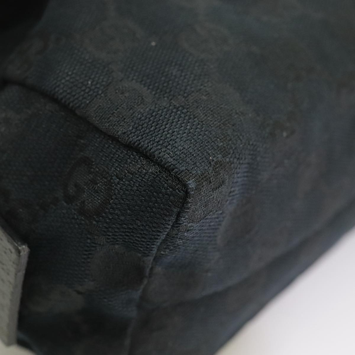 Gucci Cosmetic Pouch Black Canvas Clutch Bag