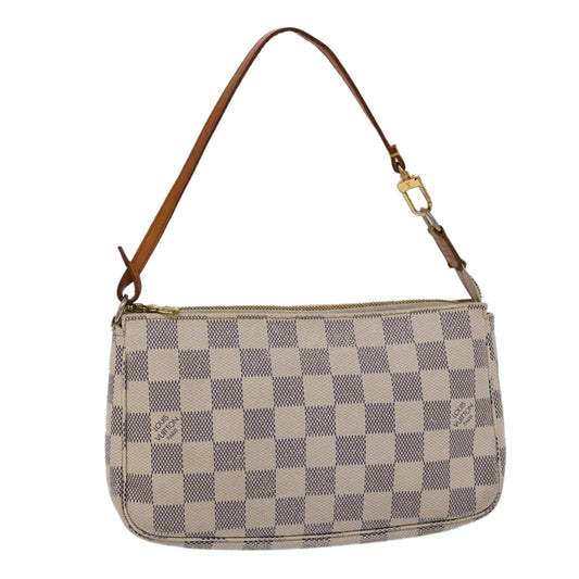 Louis Vuitton Pochette Accessoires White Canvas Clutch Bag