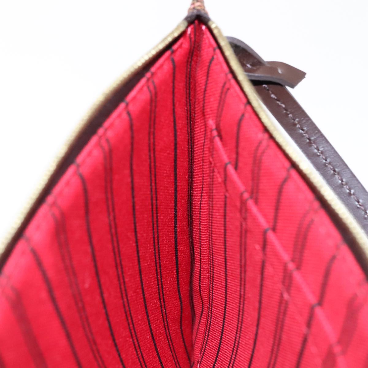 Louis Vuitton Neverfull Pouch Brown Canvas Clutch Bag