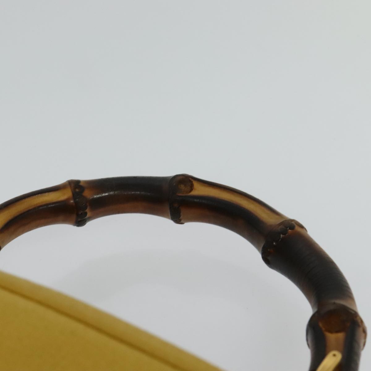 Gucci Bamboo Yellow Leather Clutch Bag