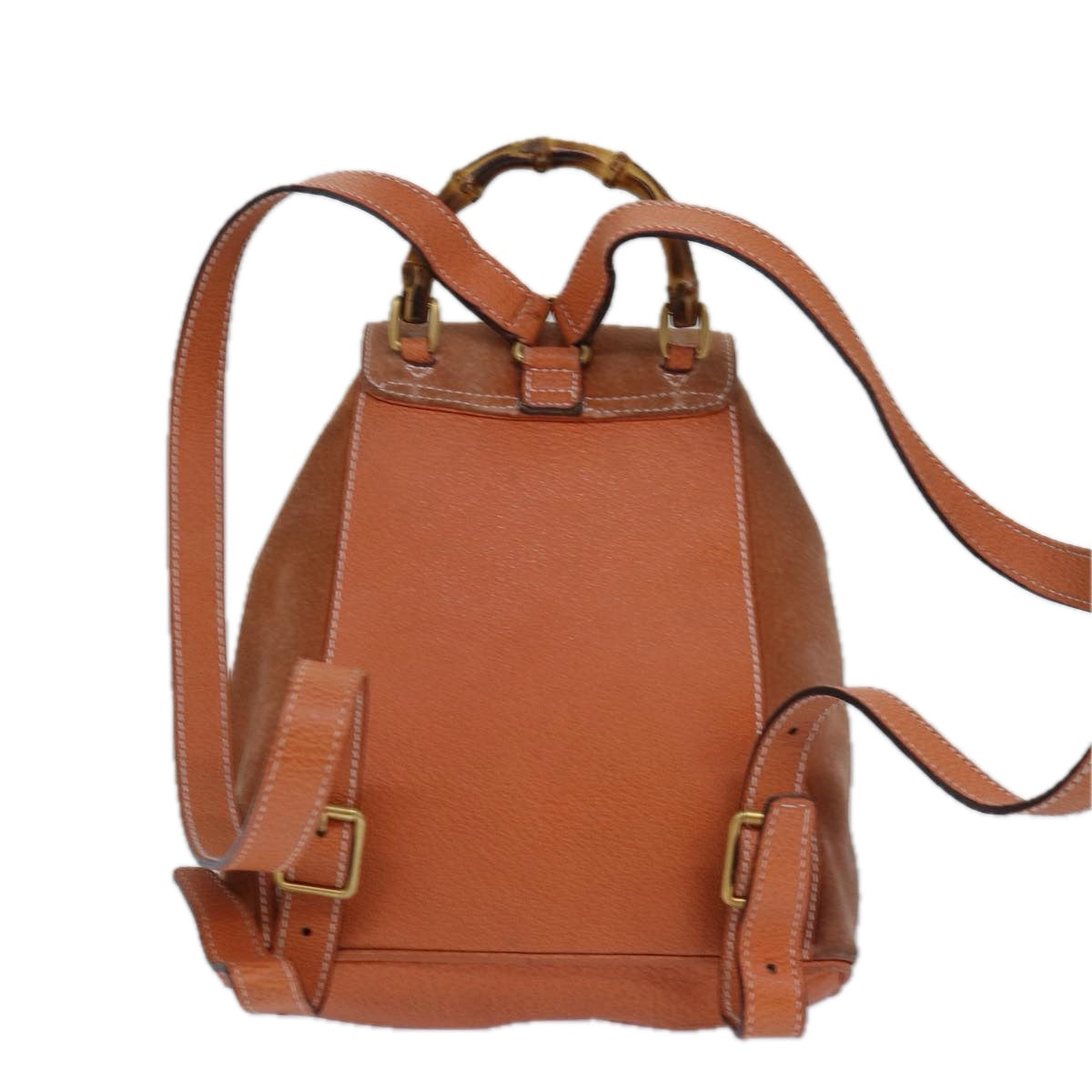 Gucci Bamboo Orange Suede Backpack Bag