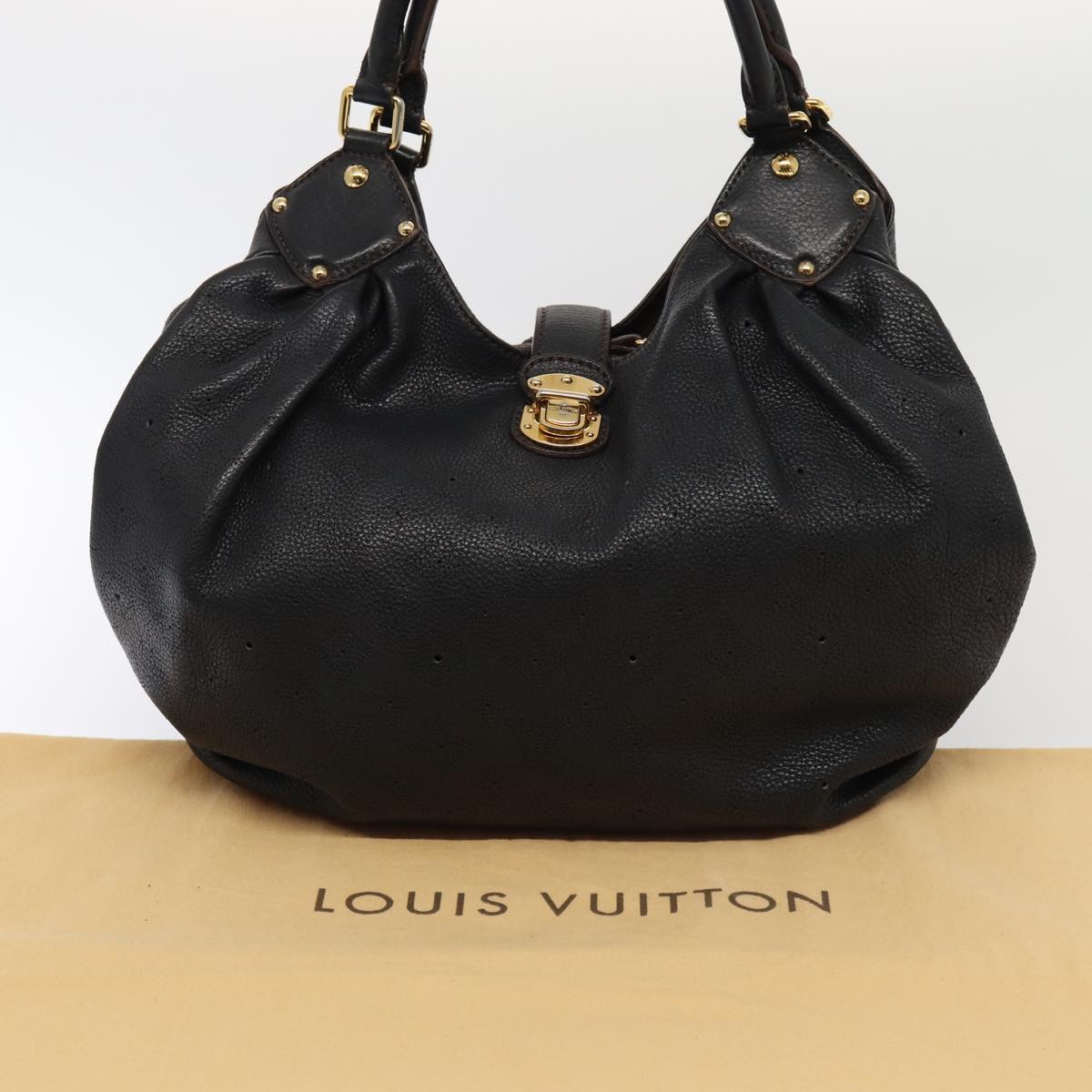 Louis Vuitton Xl Black Leather Handbag
