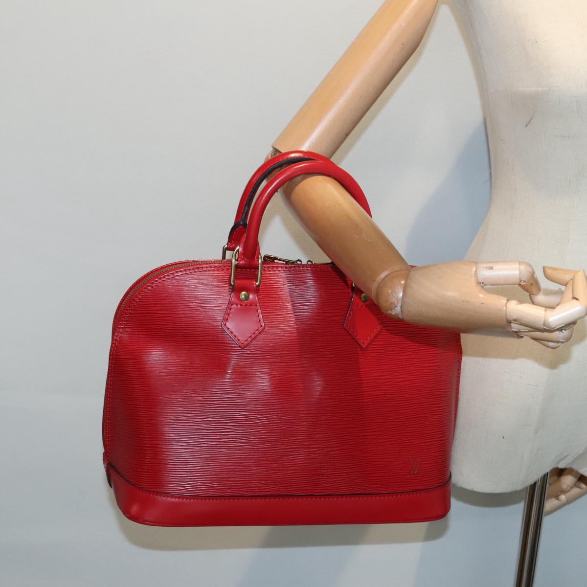 Louis Vuitton Alma Red Leather Handbag