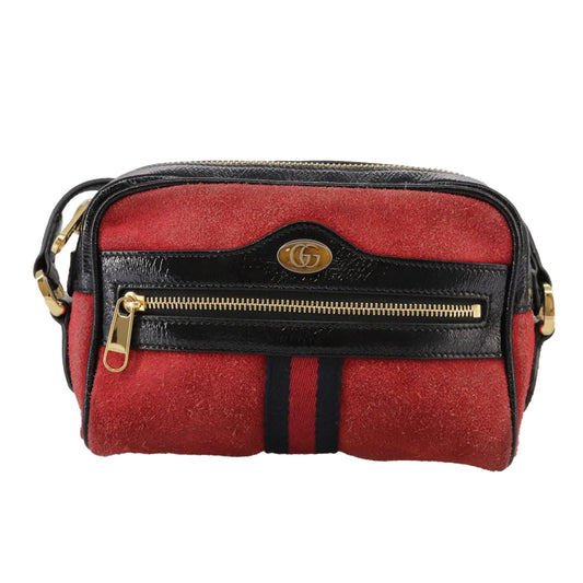 Gucci Ophidia Red Suede Shoulder Bag ()
