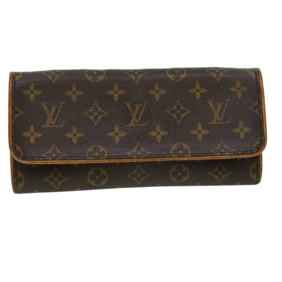 Louis Vuitton Twin Brown Canvas Clutch Bag ()