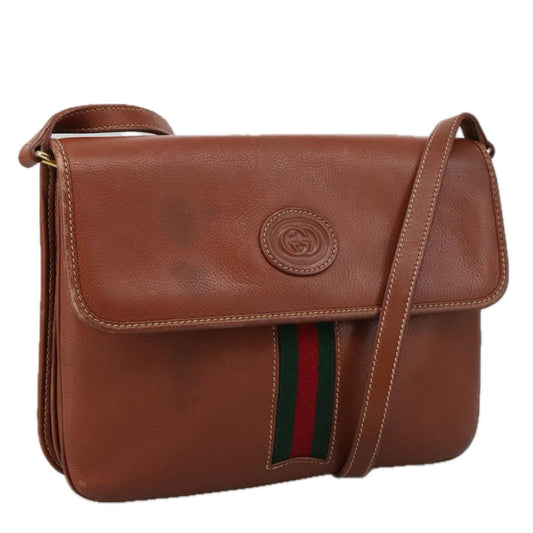 Gucci Sherry Brown Leather Shoulder Bag ()