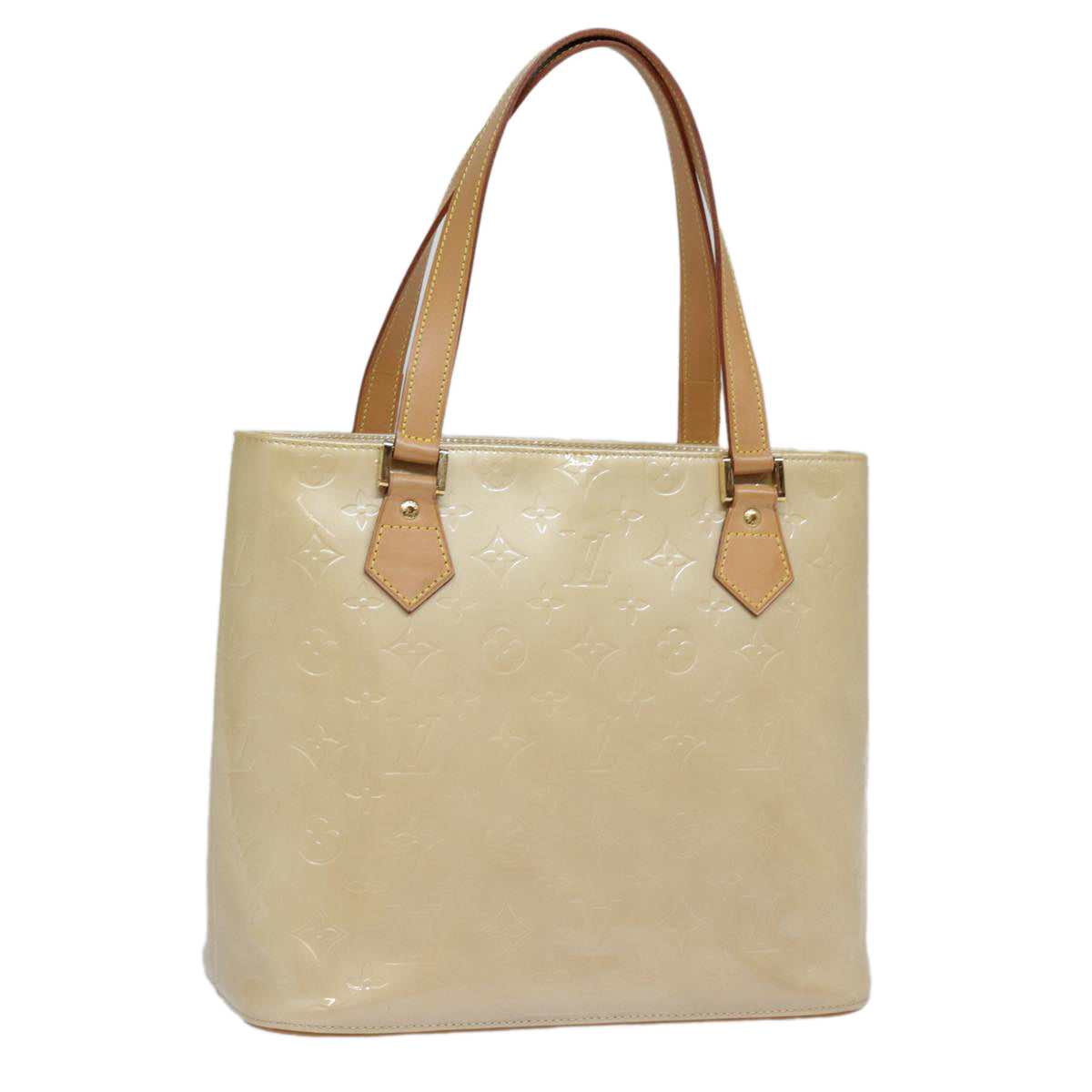 Louis Vuitton Houston Beige Patent Leather Handbag