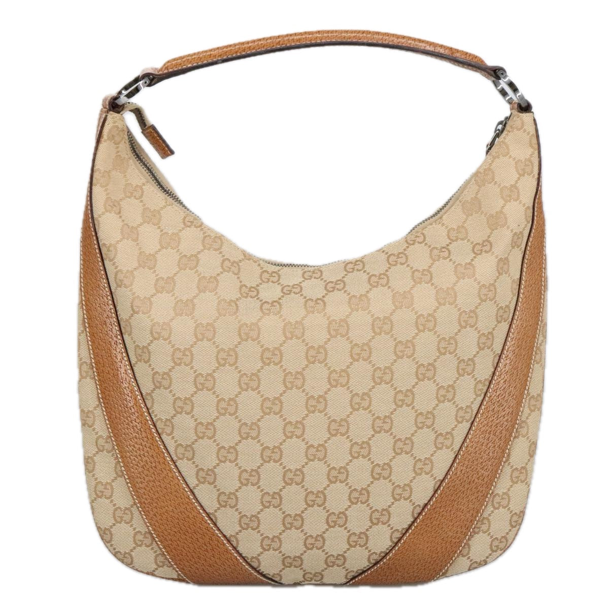 Gucci Hobo Beige Canvas Shoulder Bag