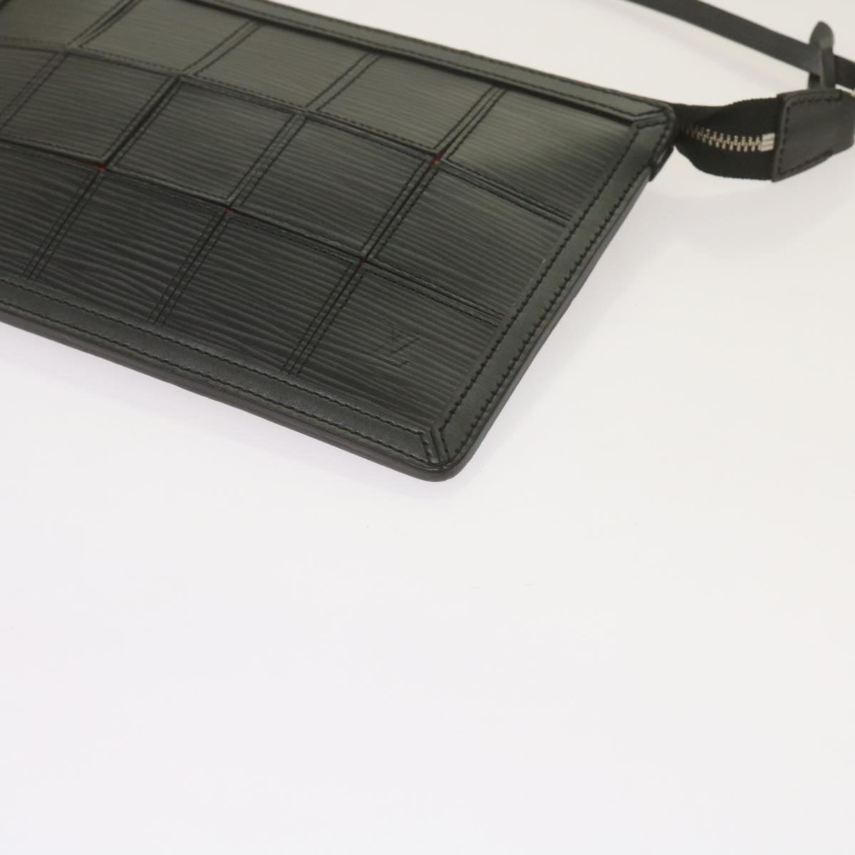 Louis Vuitton Delmonico Black Leather Clutch Bag