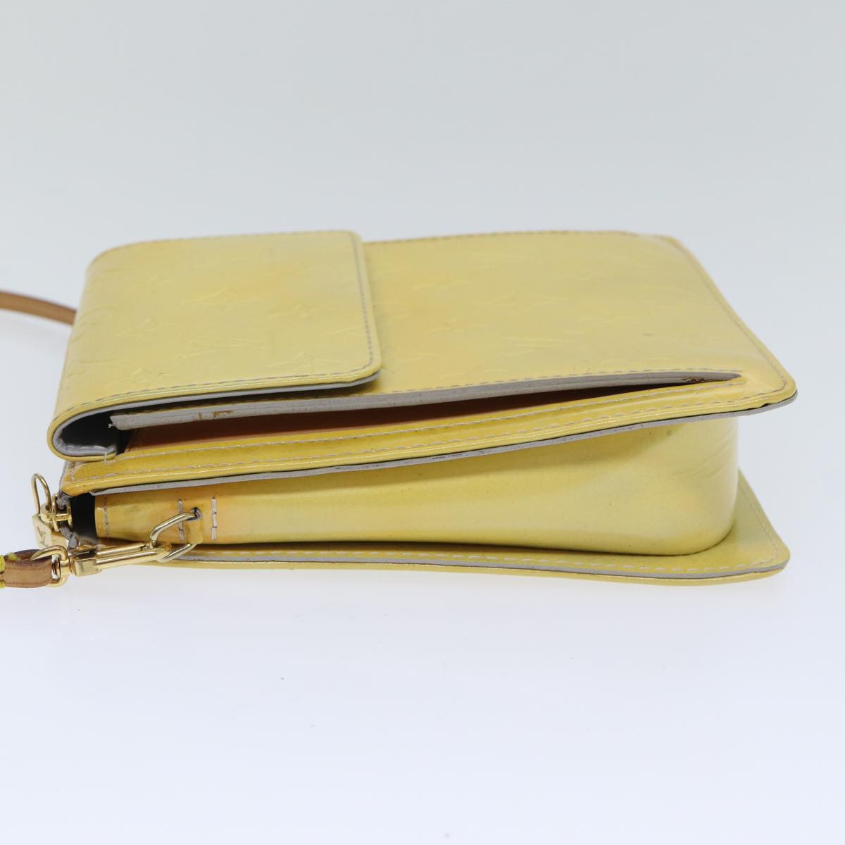 Louis Vuitton Mott Yellow Patent Leather Clutch Bag
