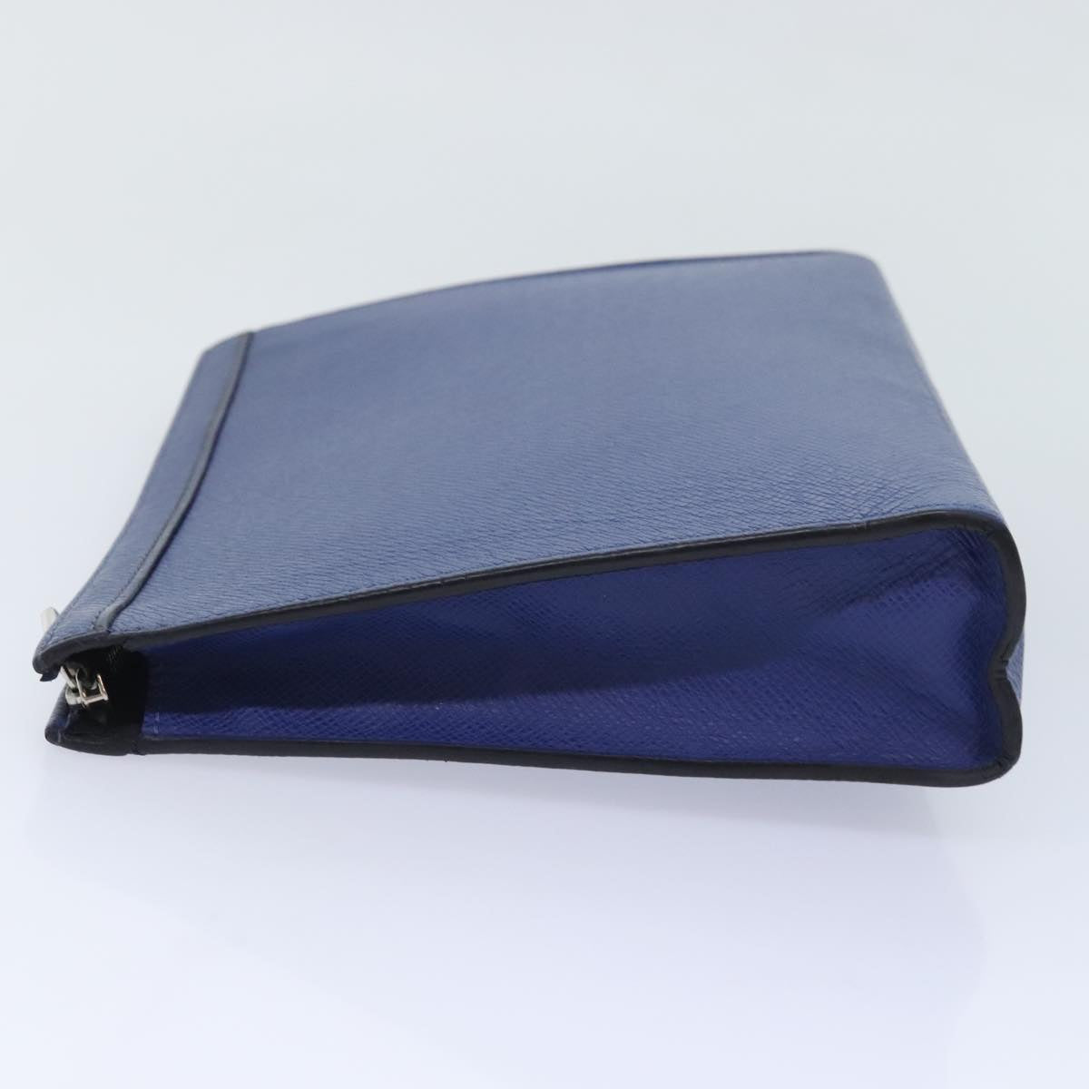 Louis Vuitton Pochette Voyage Blue Leather Clutch Bag