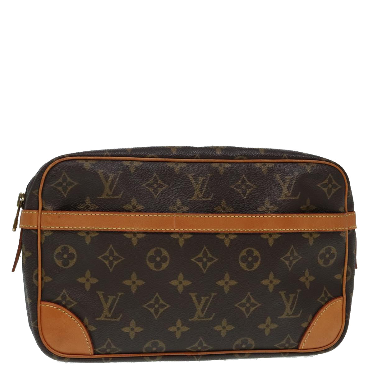 Louis Vuitton Compiegne 28 Brown Canvas Clutch Bag