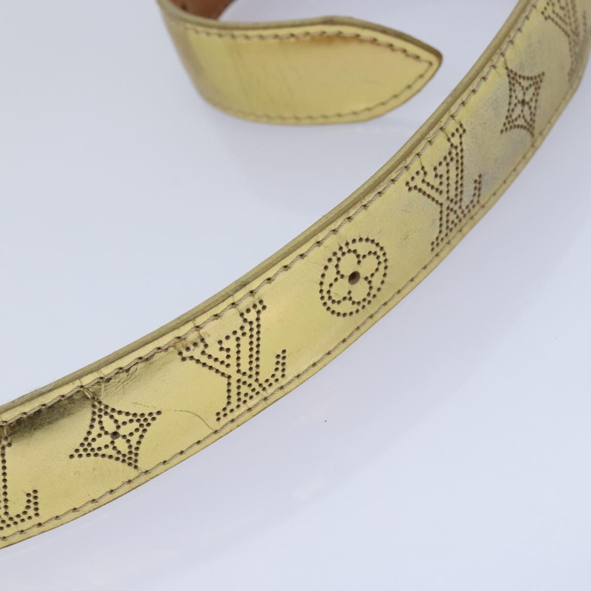 Louis Vuitton Mahina Gold Leather Belt