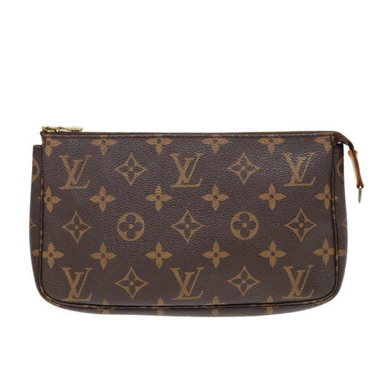 Louis Vuitton Pochette Accessoire Brown Canvas Clutch Bag