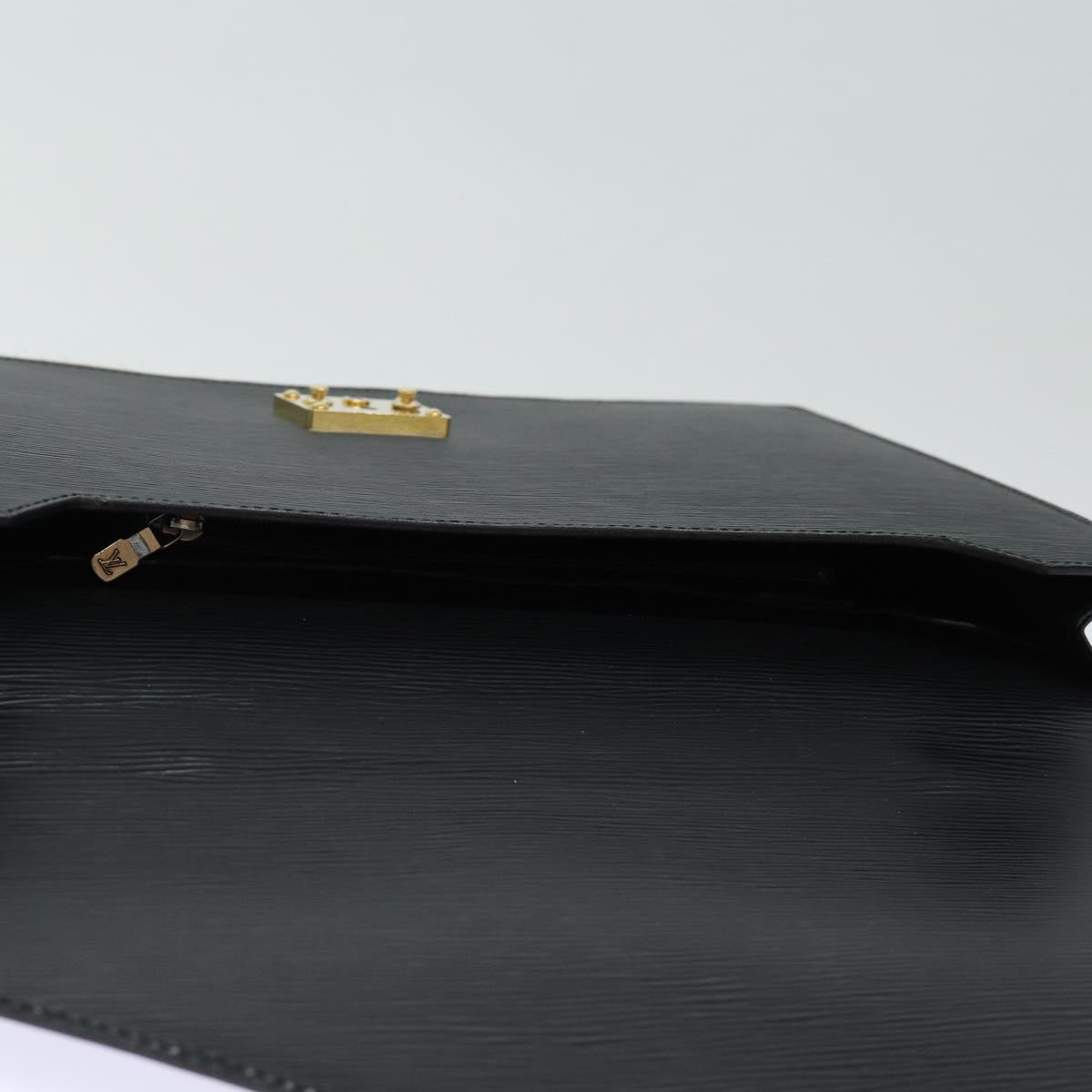 Louis Vuitton Porte Documents Black Leather Briefcase Bag