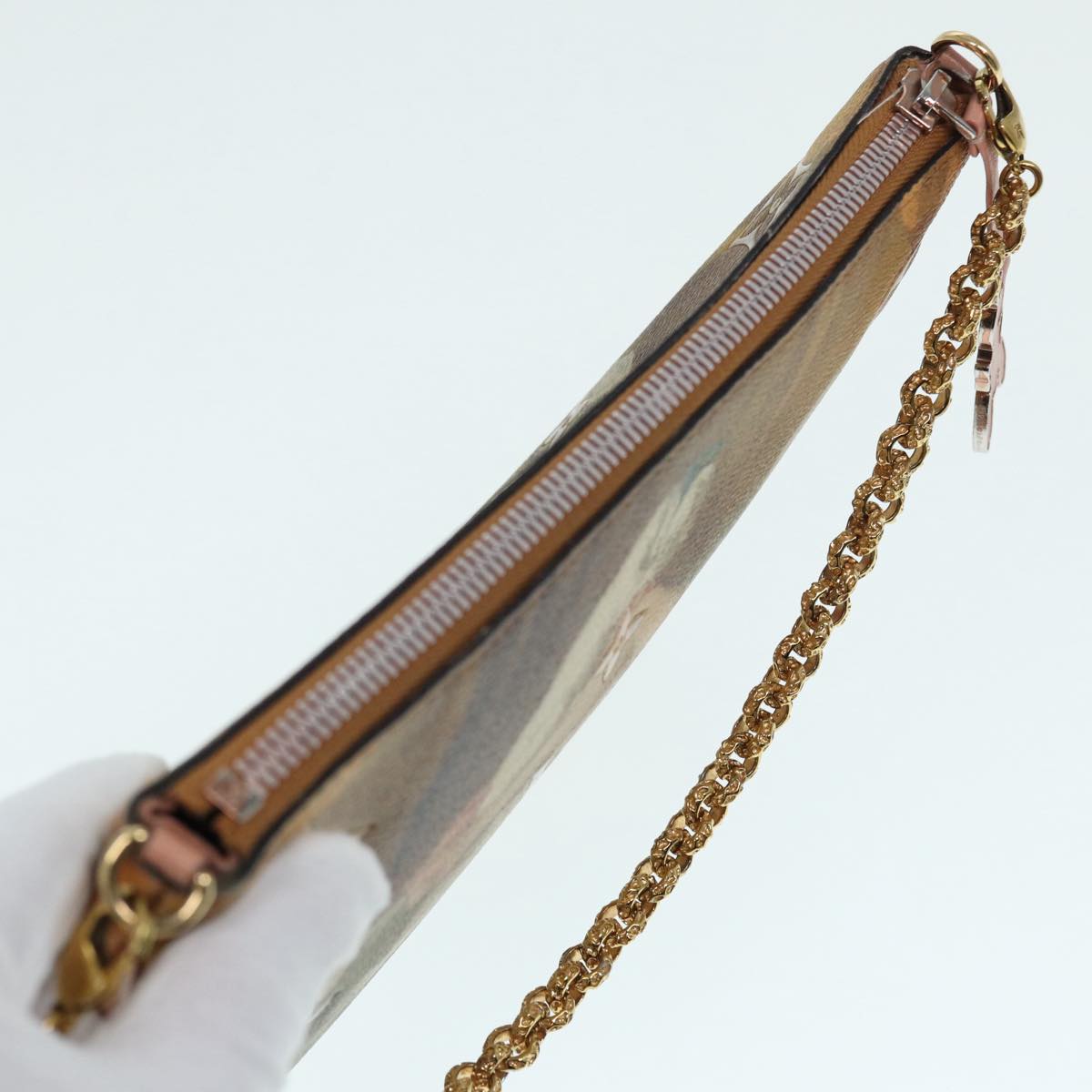 Louis Vuitton Pochette Plat Beige Leather Shoulder Bag