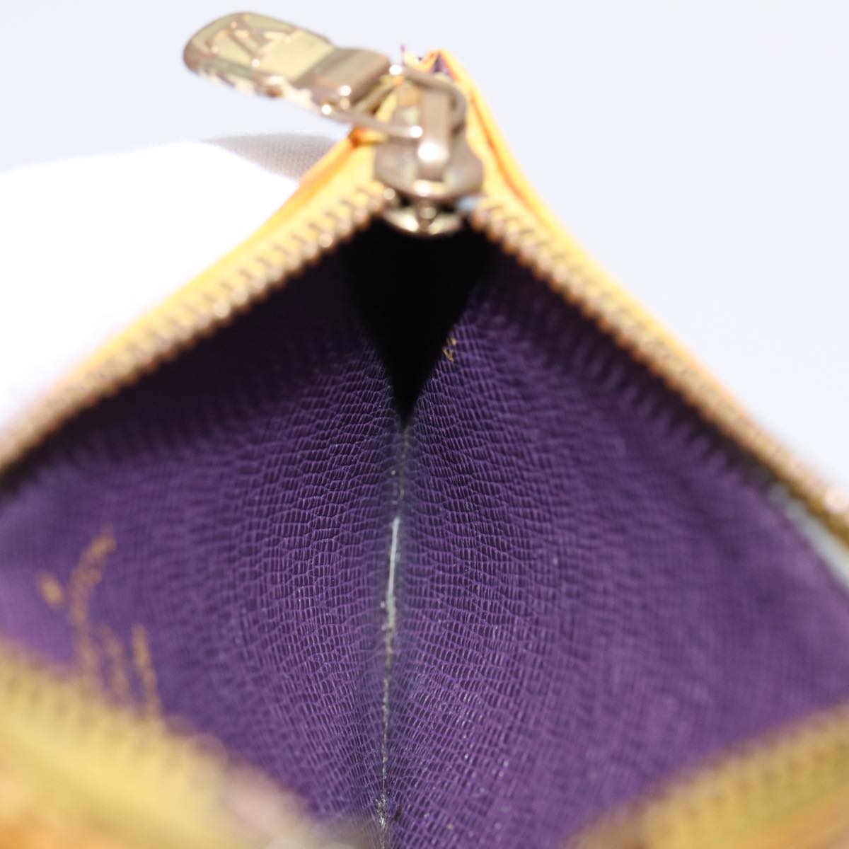 Louis Vuitton Pochette Clés Yellow Leather Wallet