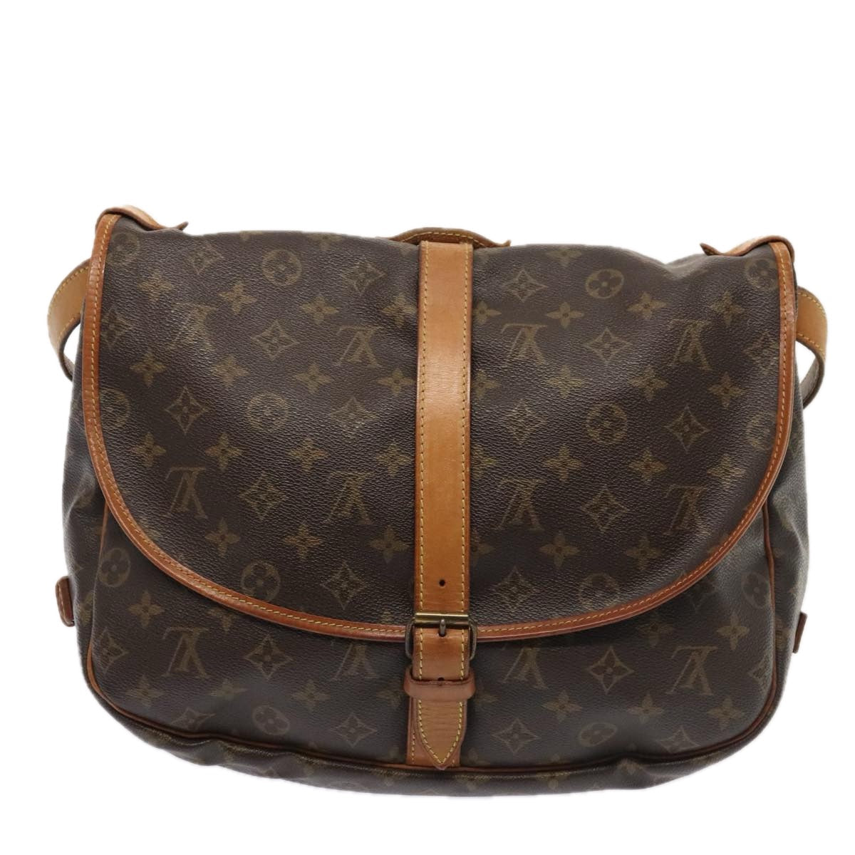 Louis Vuitton Saumur 35 Brown Canvas Shoulder Bag