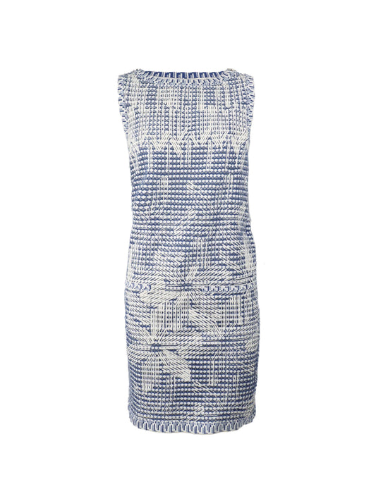 Chanel White and Blue Floral Sleeveless Dress.