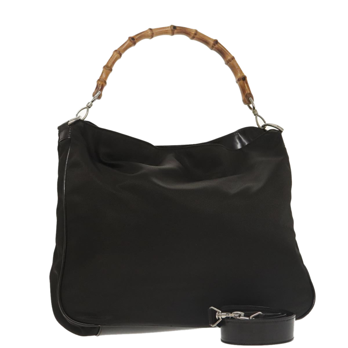 Gucci Bamboo Black Synthetic Handbag