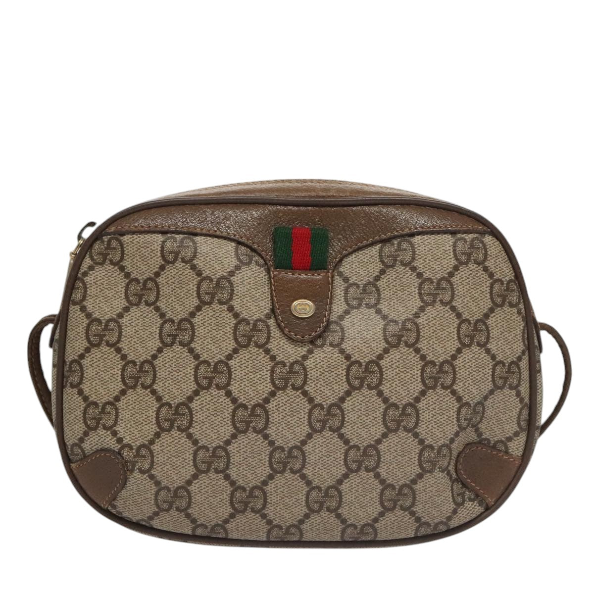 Gucci Sherry Beige Canvas Shoulder Bag ()