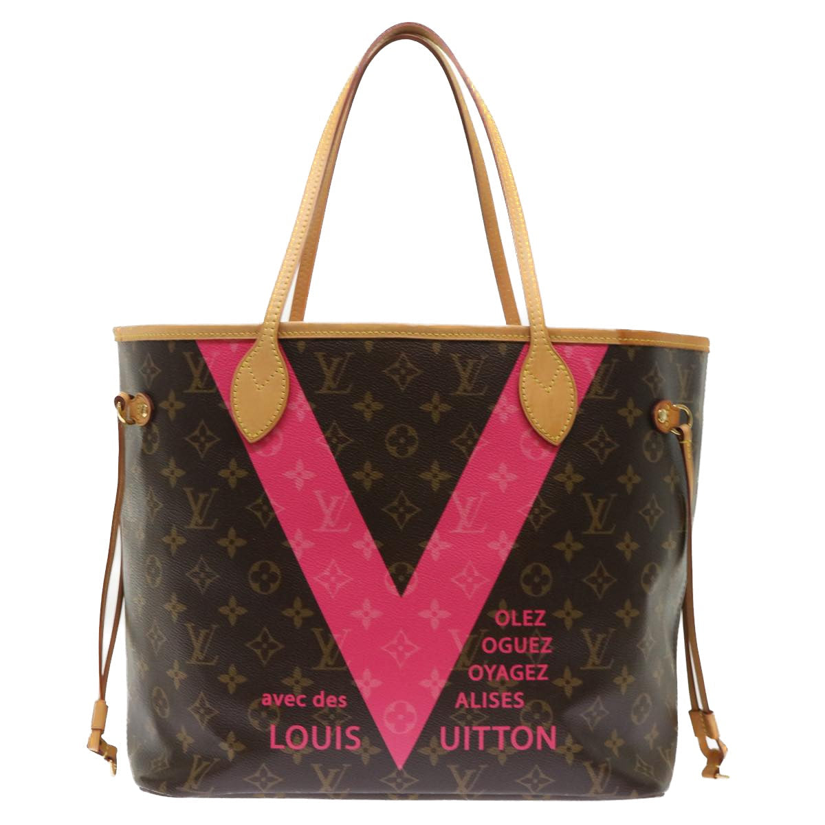 Louis Vuitton Neverfull Mm Brown Canvas Tote Bag