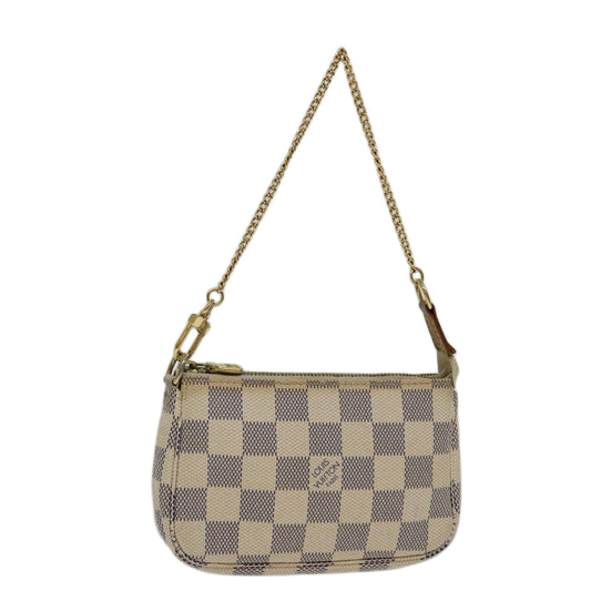 Louis Vuitton Pochette Accessoire White Canvas Clutch Bag