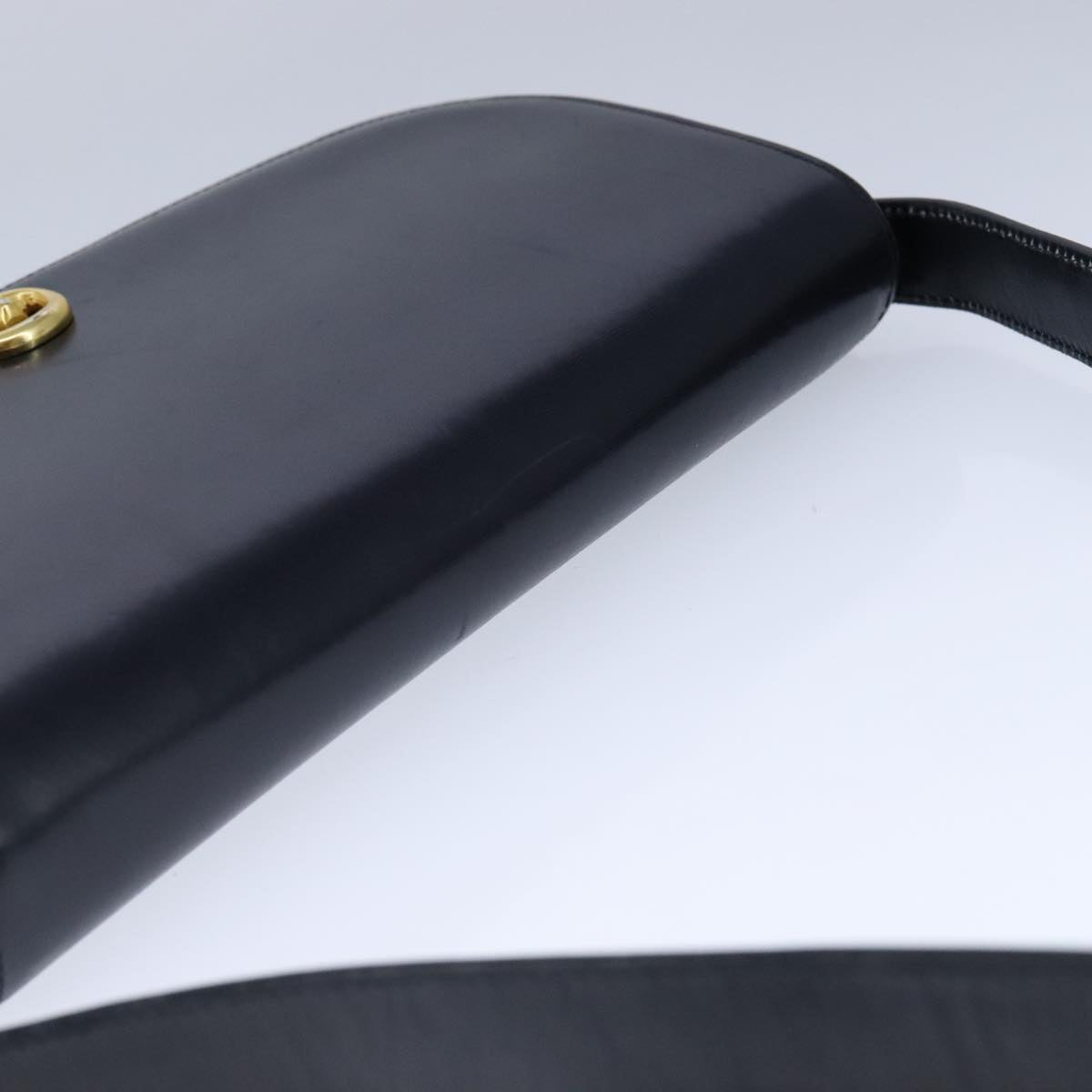 Gucci Horsebit Navy Leather Shoulder Bag
