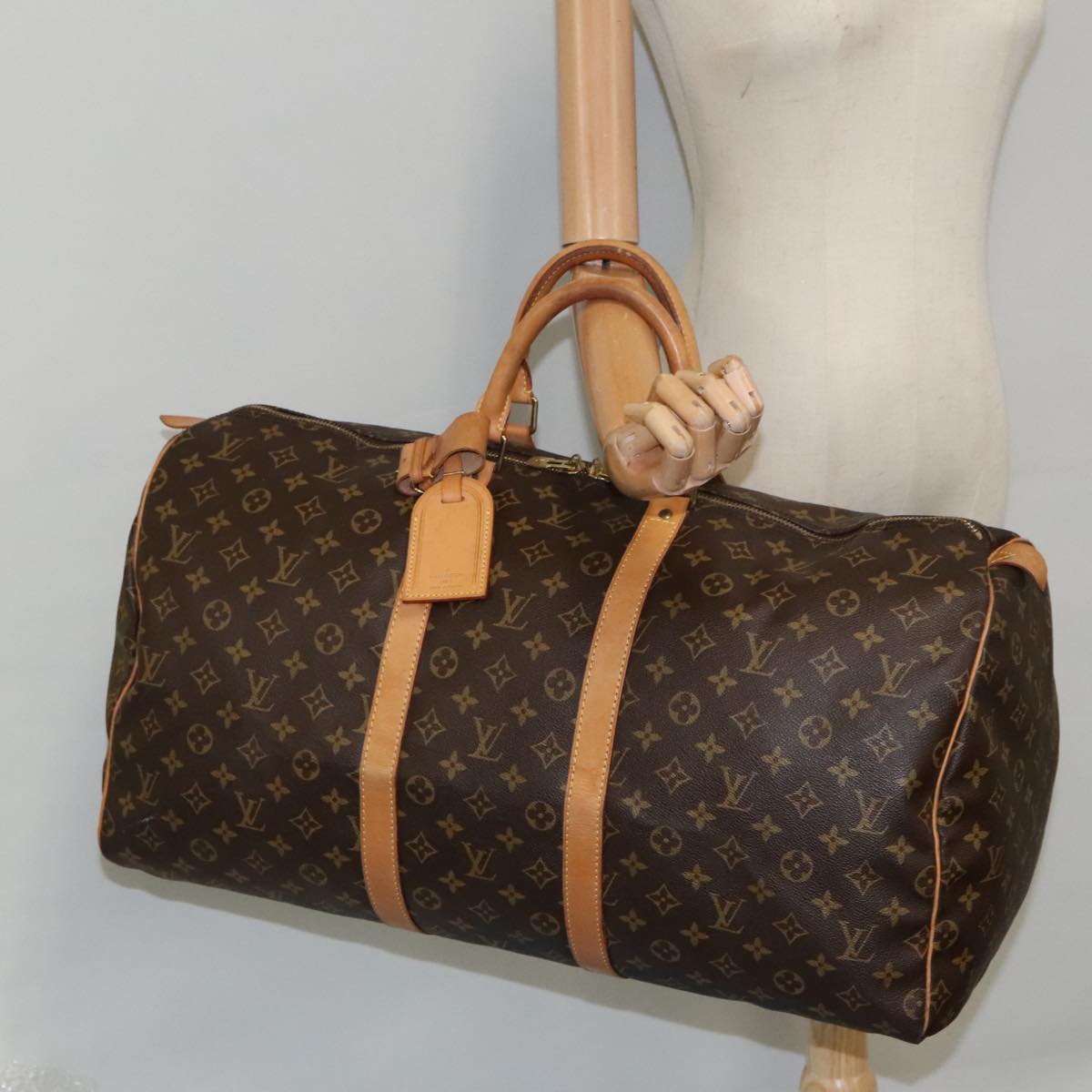 Louis Vuitton Keepall 55 Brown Canvas Travel Bag