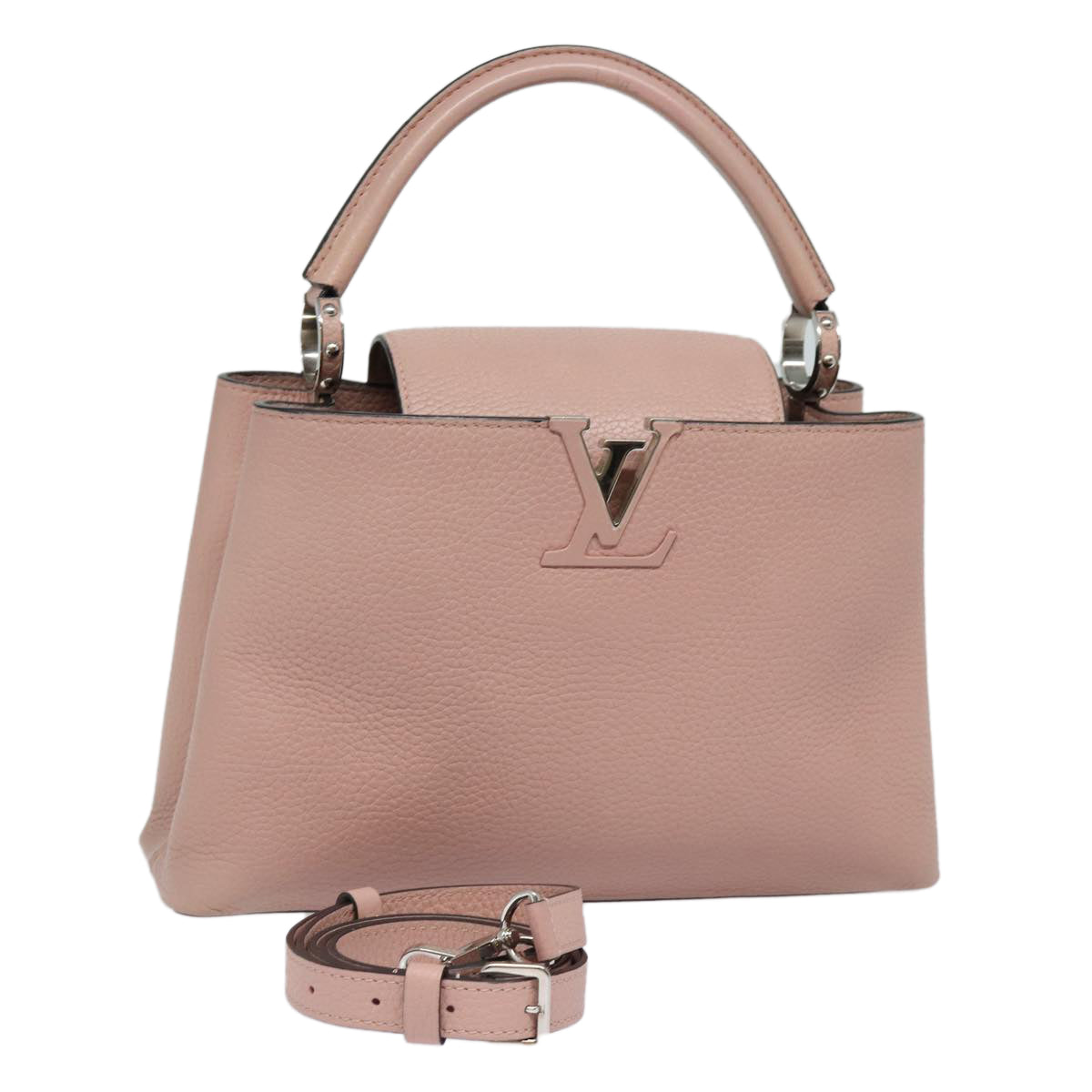 Louis Vuitton Capucines Pink Leather Handbag