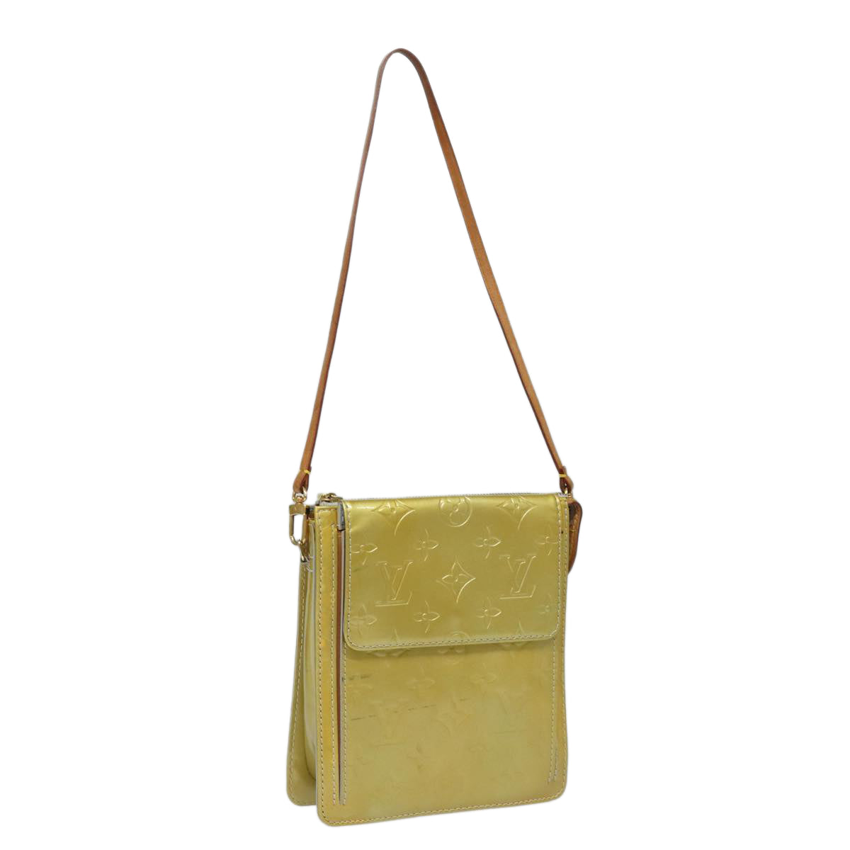 Louis Vuitton Mott Yellow Patent Leather Clutch Bag