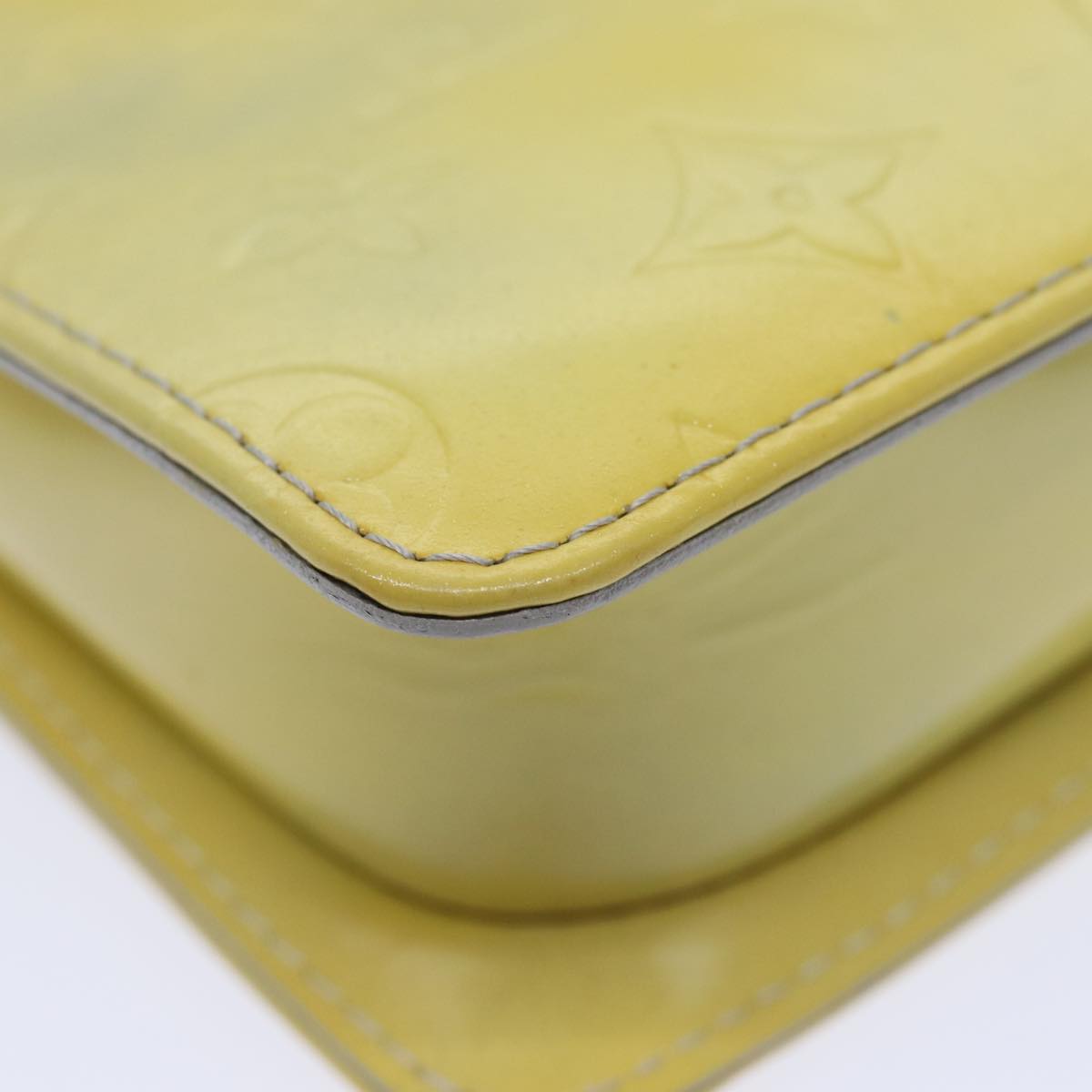 Louis Vuitton Mott Yellow Patent Leather Clutch Bag