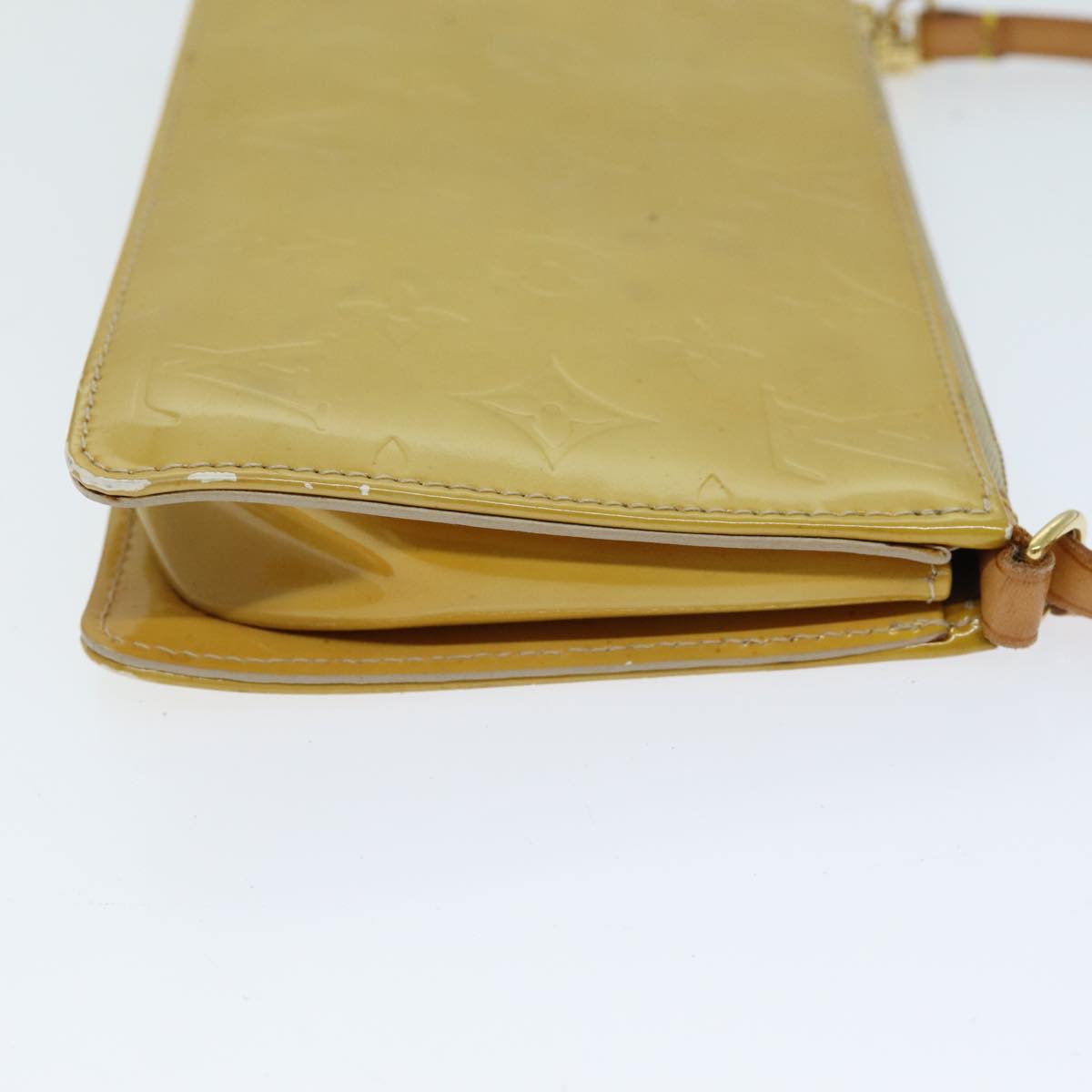 Louis Vuitton Lexington Beige Patent Leather Clutch Bag