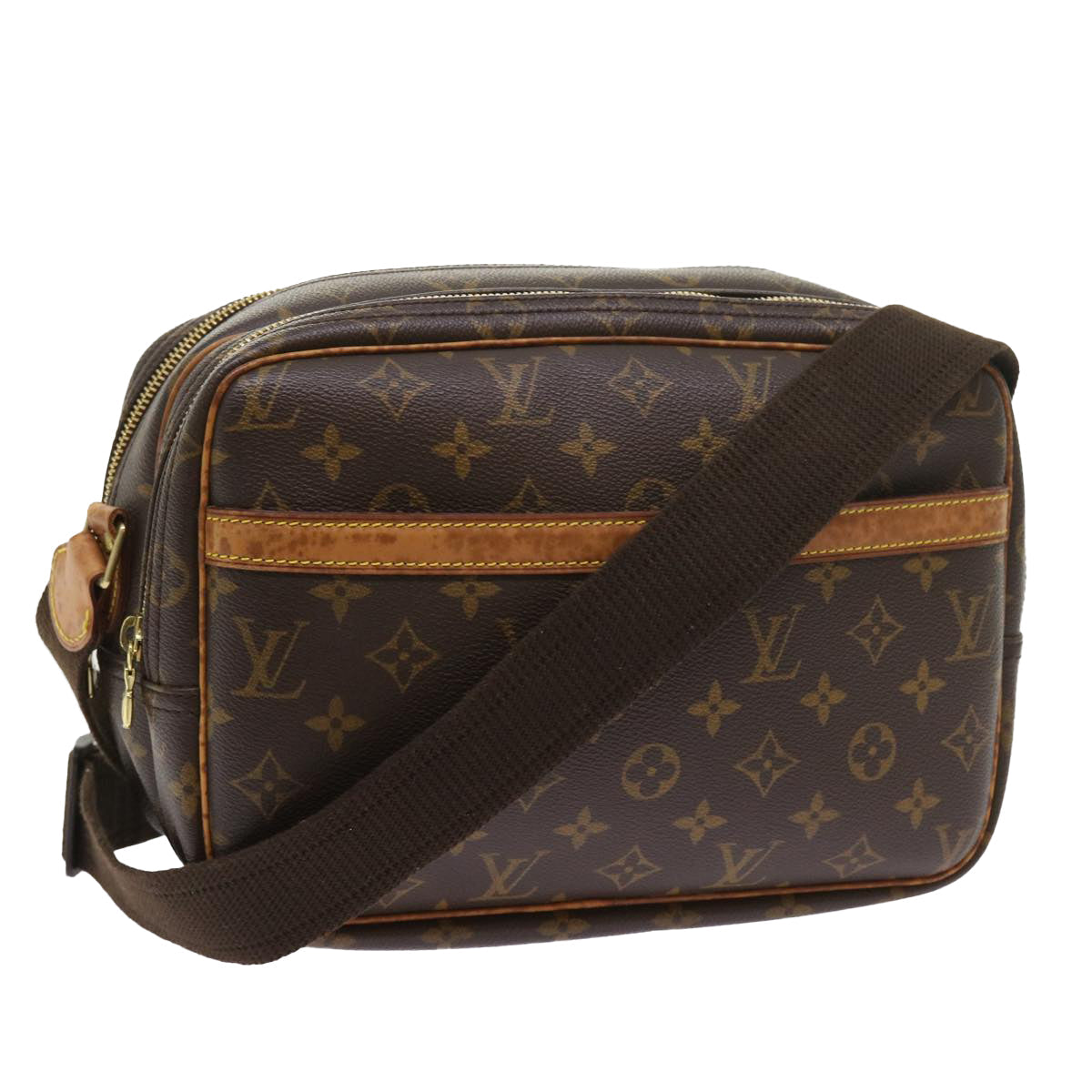 Louis Vuitton Reporter Brown Canvas Shoulder Bag