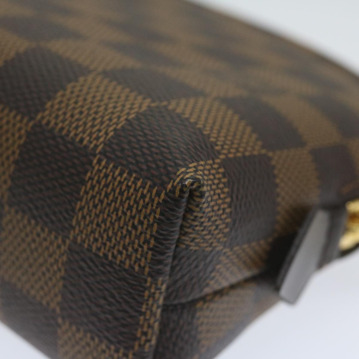 Louis Vuitton Cosmetic Pouch Brown Canvas Clutch Bag