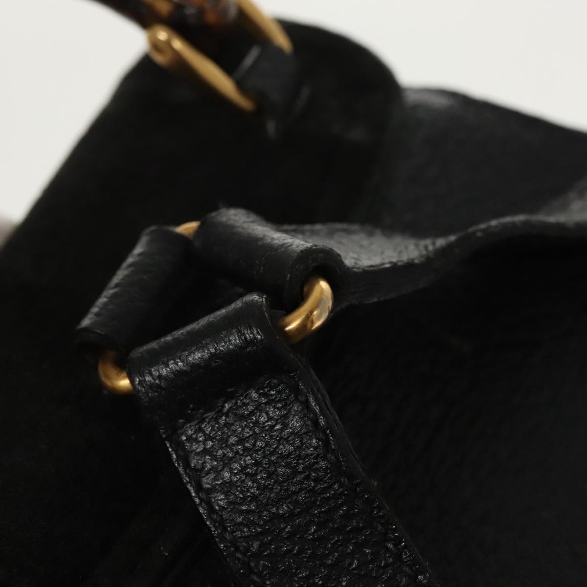 Gucci Bamboo Black Suede Backpack Bag