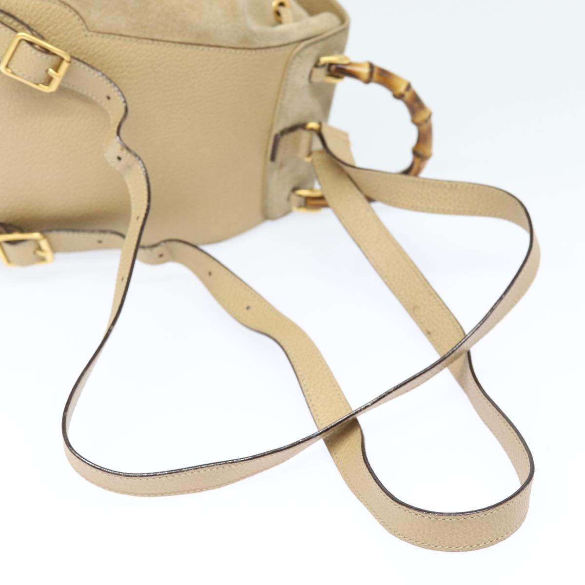 Gucci Bamboo Beige Suede Backpack Bag