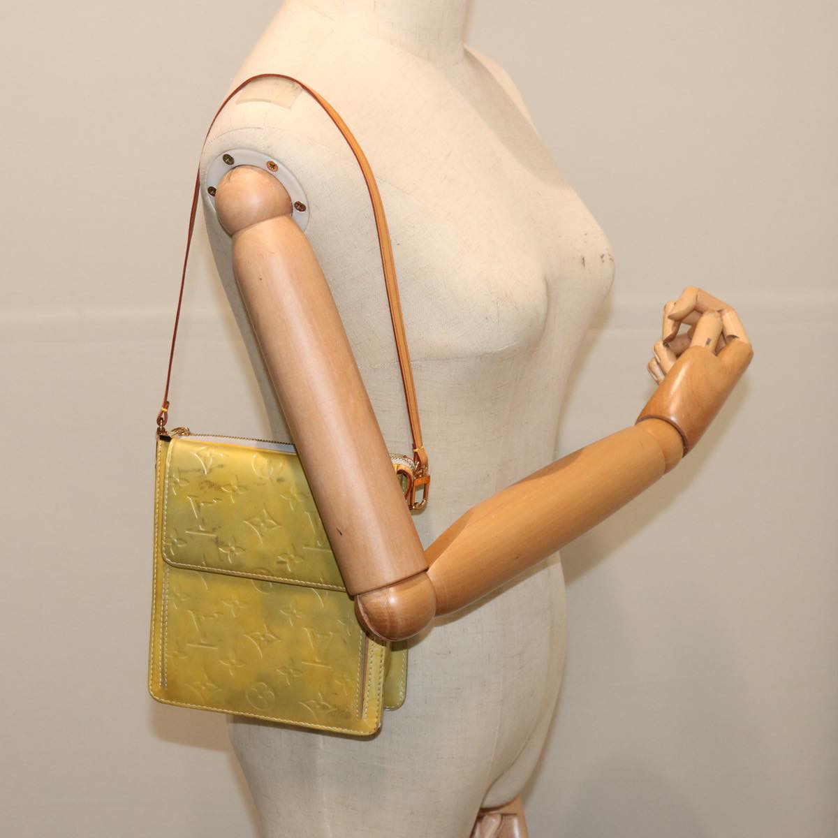Louis Vuitton Mott Yellow Patent Leather Shoulder Bag