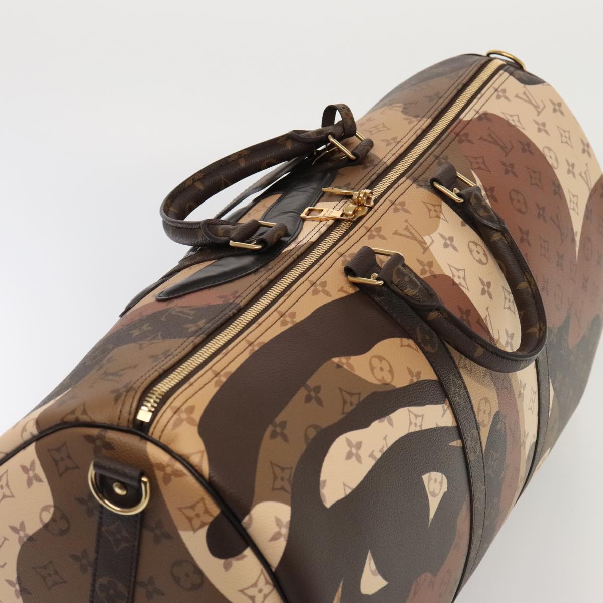 Louis Vuitton Keepall Bandouliere 55 Brown Canvas Travel Bag