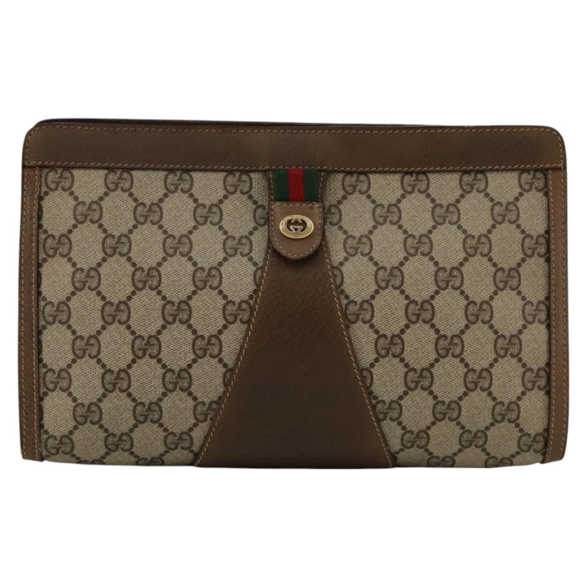 Gucci Ophidia Beige Canvas Clutch Bag ()