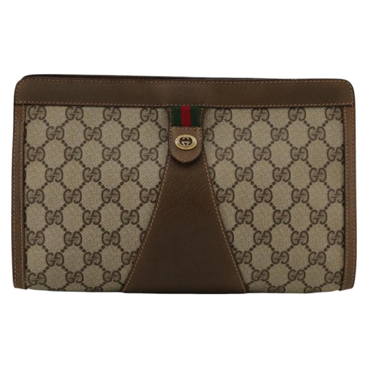 Gucci Ophidia Beige Canvas Clutch Bag ()