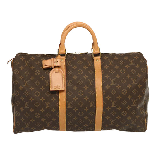 Louis Vuitton Keepall 50 Brown Canvas Travel Bag
