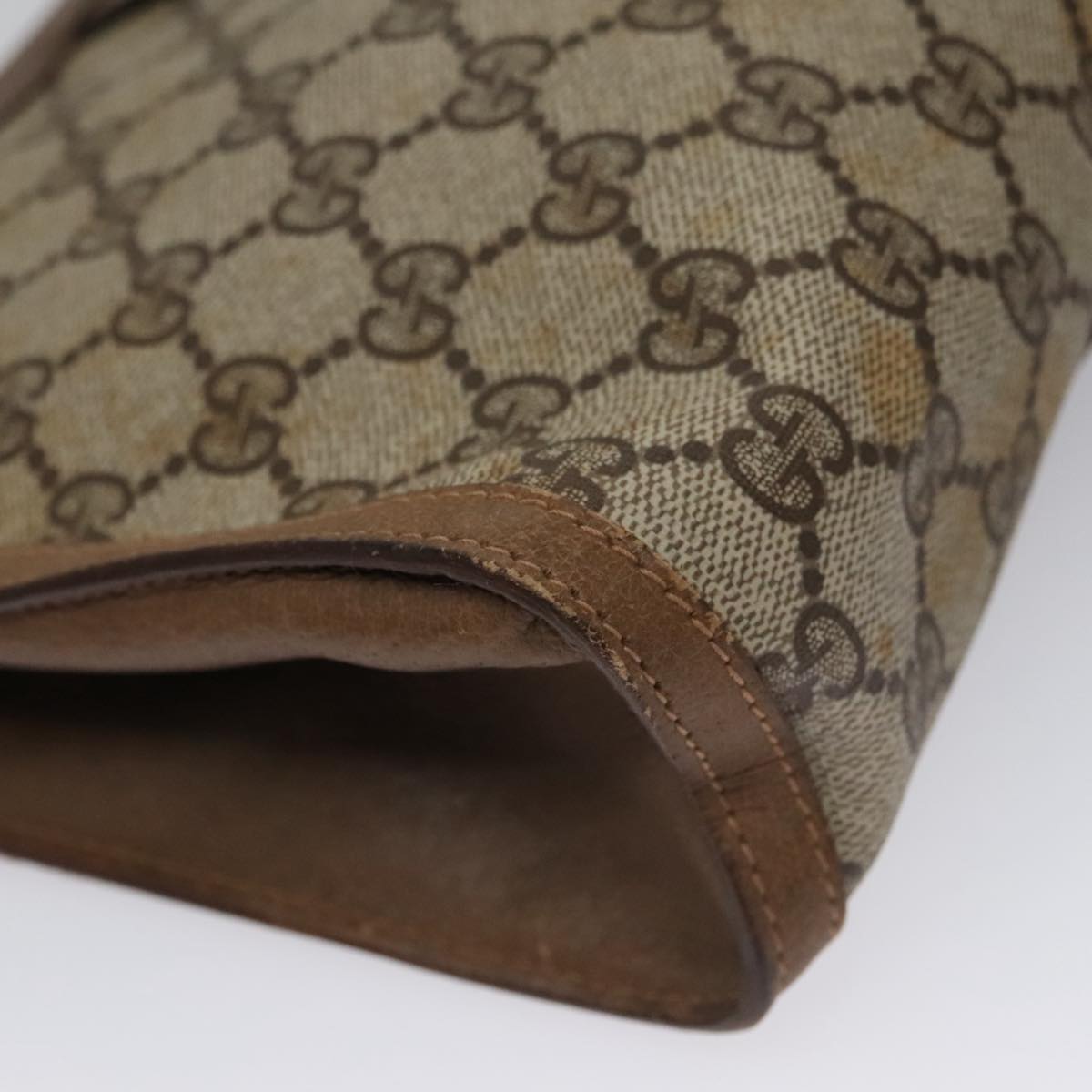 Gucci Sherry Beige Canvas Clutch Bag