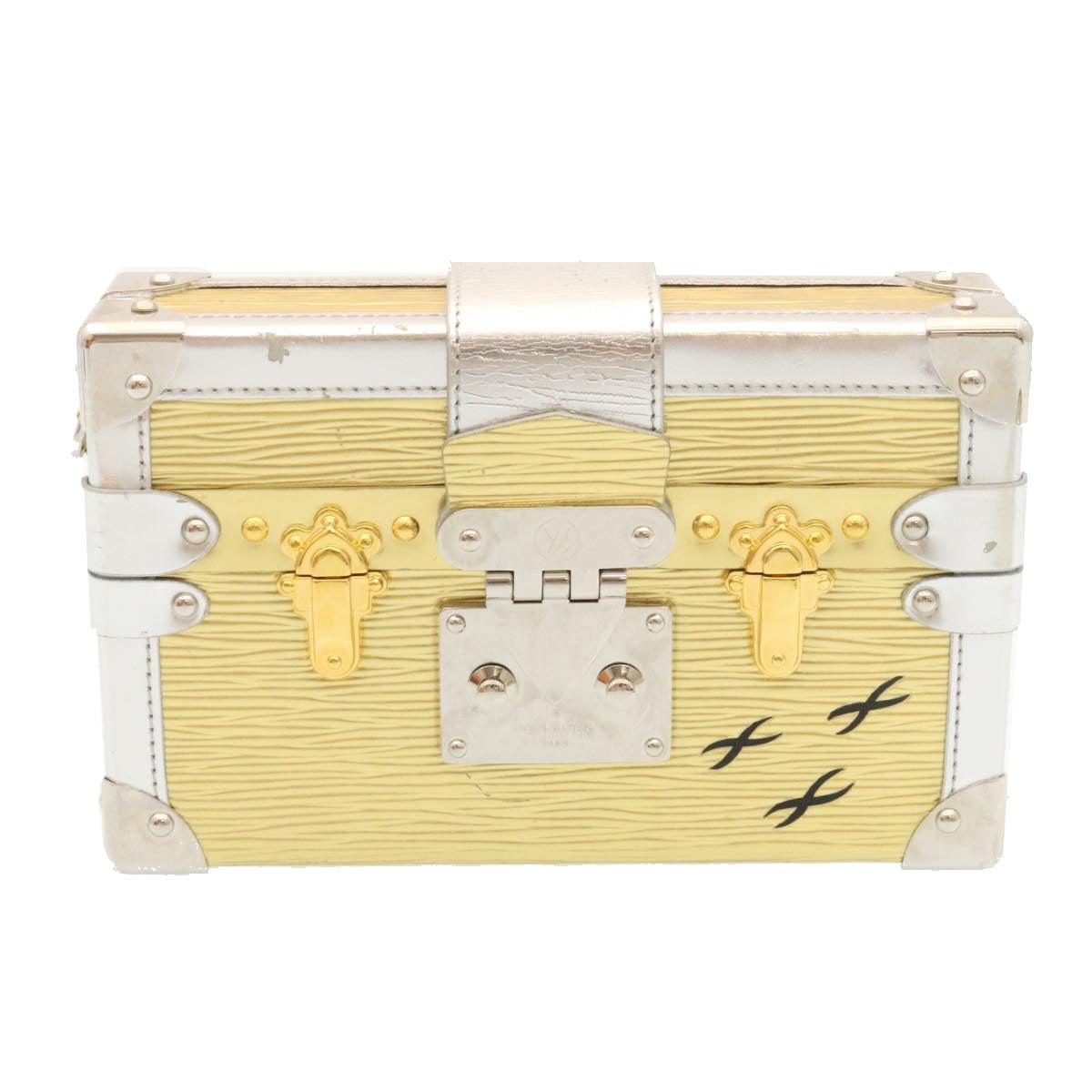 Louis Vuitton Sac Petit Malle Silver Leather Shoulder Bag ()